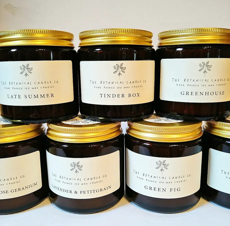 The Botanical Candle Co. Soy Wax Candle in Amber Jar
