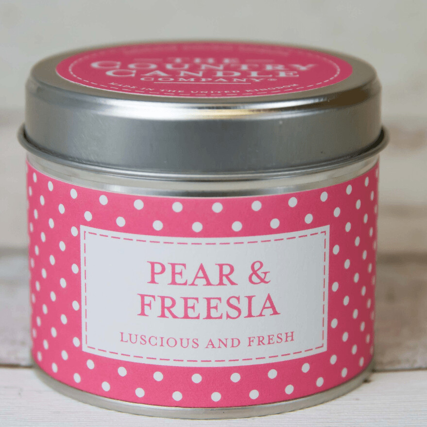 Pear & Freesia Polka Dots Candle In Tin