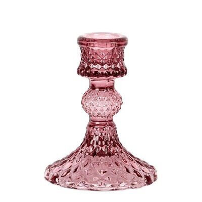 Amethyst Harlequin Glass Candleholder