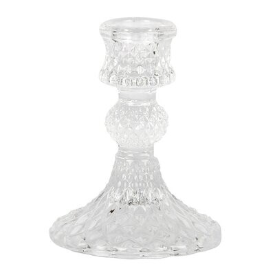 Clear Harlequin Glass Candleholder