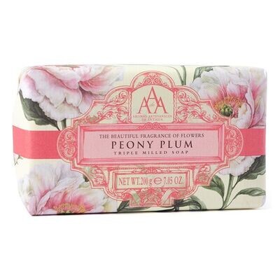 AAA Floral Peony Plum Wrapped Soap
