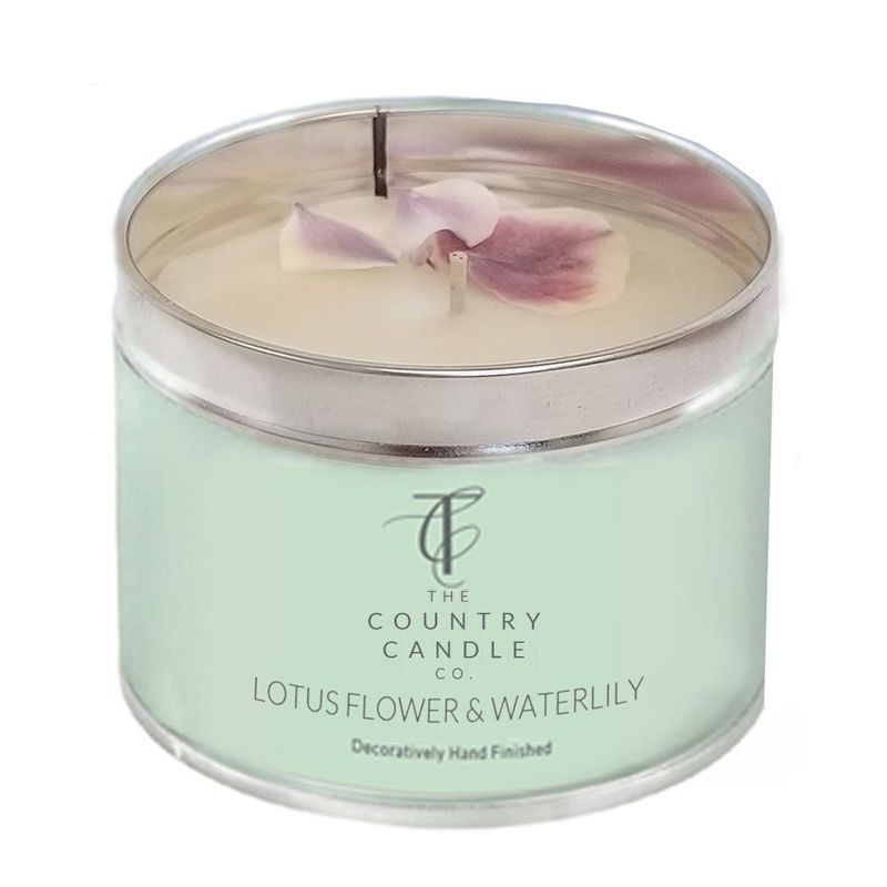 The Country Candle Co. Lotus Flower & Waterlily Pastels Candle in Tin