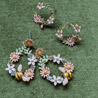 Lisa Angel Flower Bee Earrings