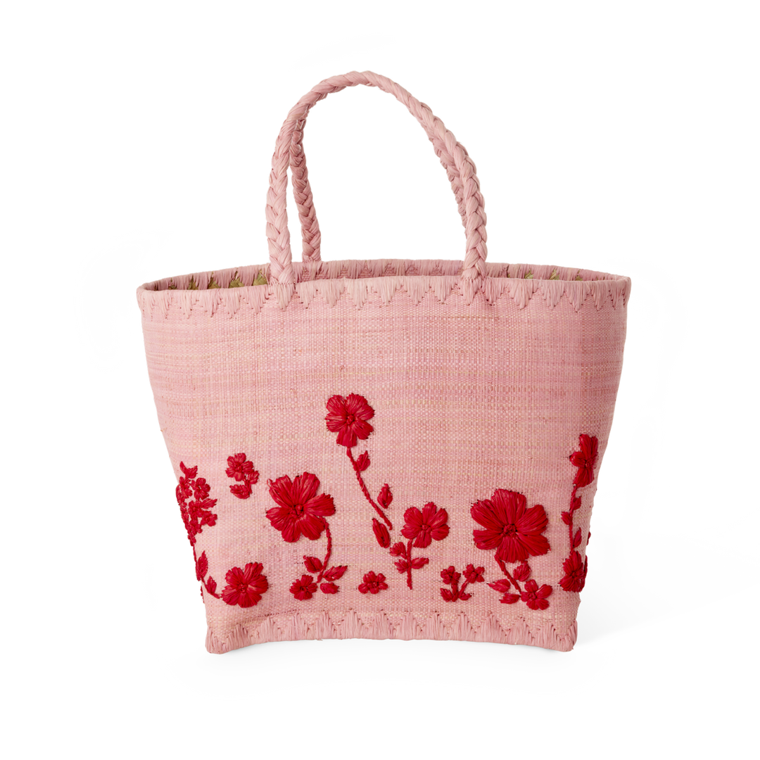 Rice.dk Raffia Bag with Flowers