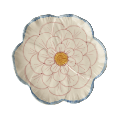 Rice.dk Hand Painted Blue Flower Plate
