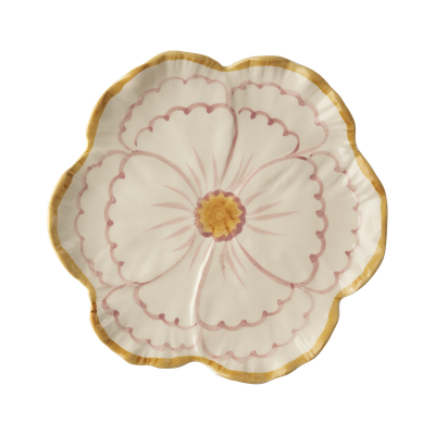 Rice.dk Hand Painted Yellow Flower Plate