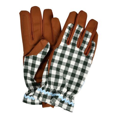 Burgon & Ball Green Check Gardening Gloves