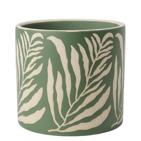 Burgon & Ball Green Leaf Glazed Pot