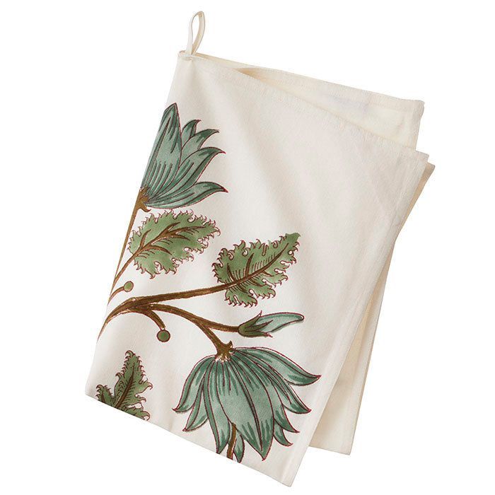 Bungalow.dk Flora Sage Tea Towel