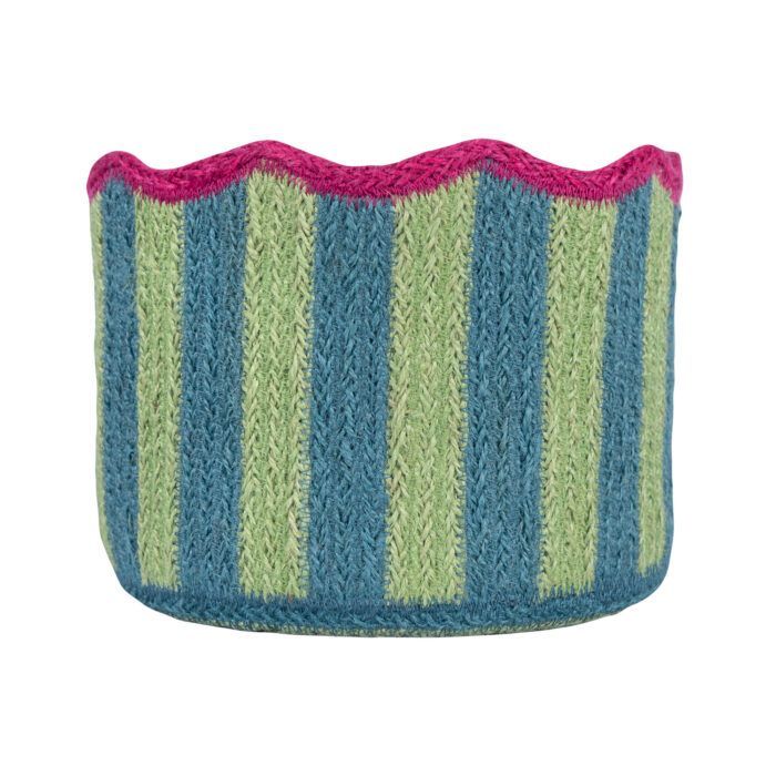 The Braided Rug Co. Blue & Green Tulip Basket