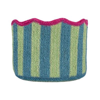 The Braided Rug Co. Blue & Green Tulip Basket The Braided Rug Co. Blue & Green Tulip Basket
