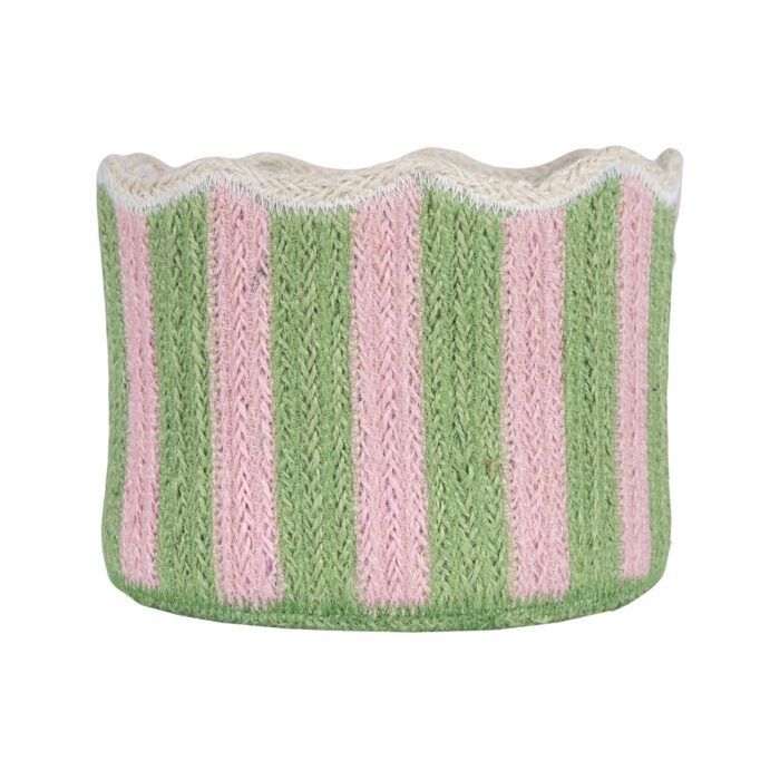 The Braided Rug Co. Pink & Green Tulip Basket