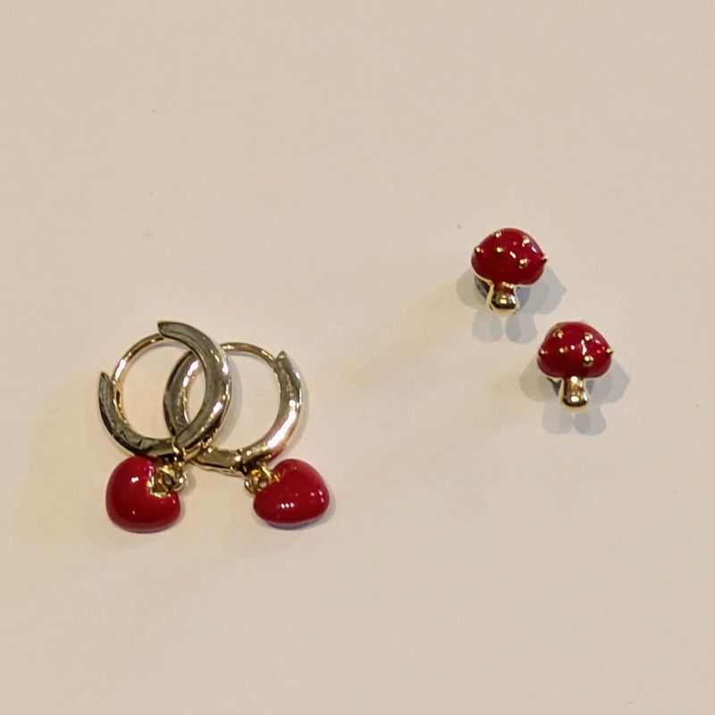 Lisa Angel Red Enamel Earrings