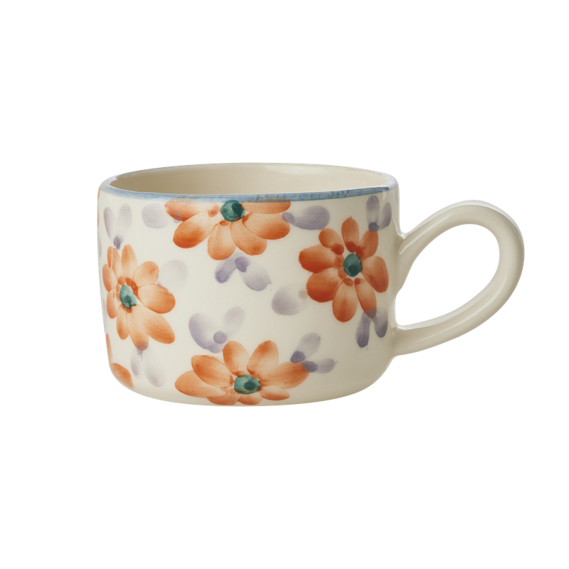 Rice.dk Hand Painted Floral Cappuccino Mug