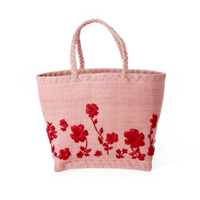Rice.dk Raffia Bag with Flowers