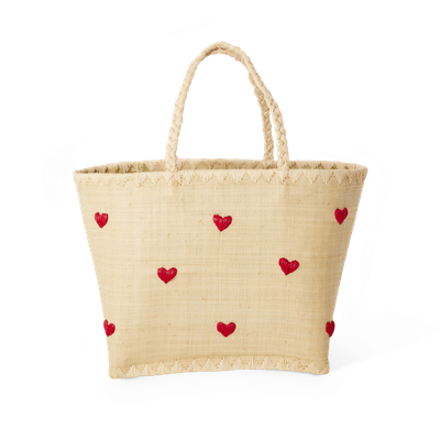 Rice.dk Raffia Bag with Hearts