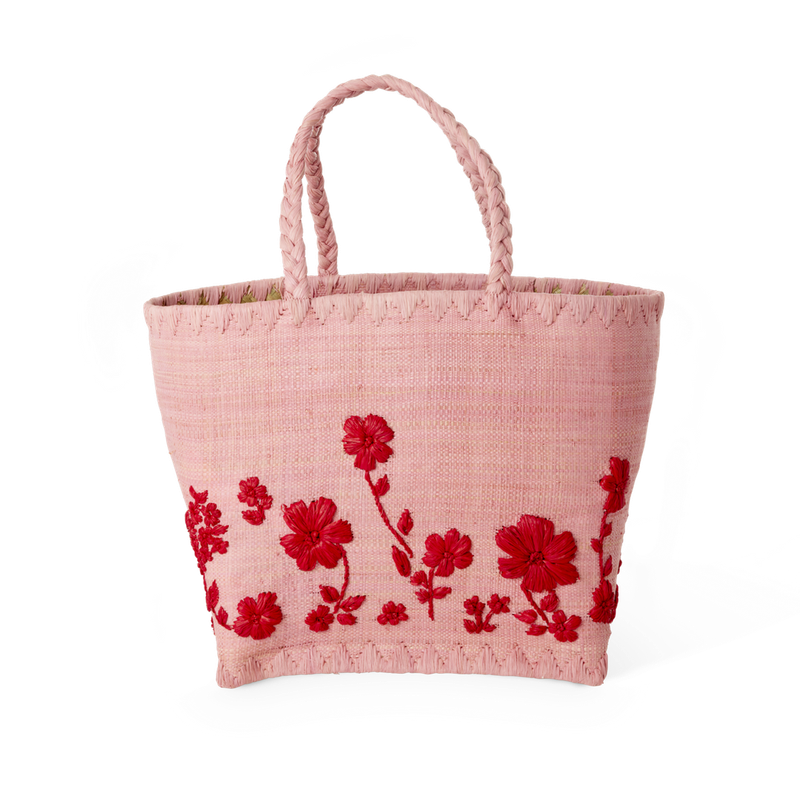 Rice.dk Raffia Bag with Flowers