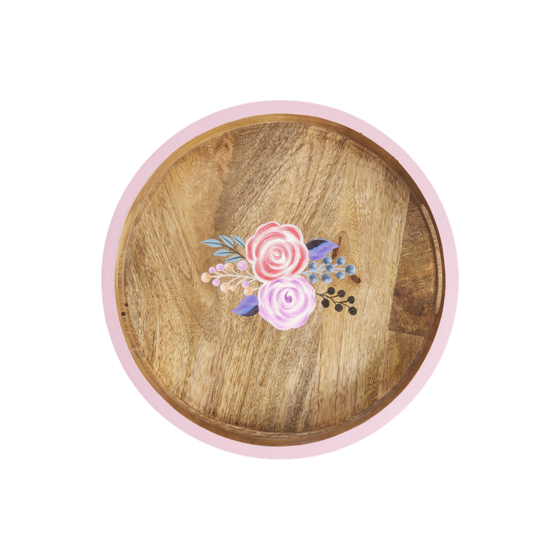 Rice.dk Round Wooden Flowers Tray