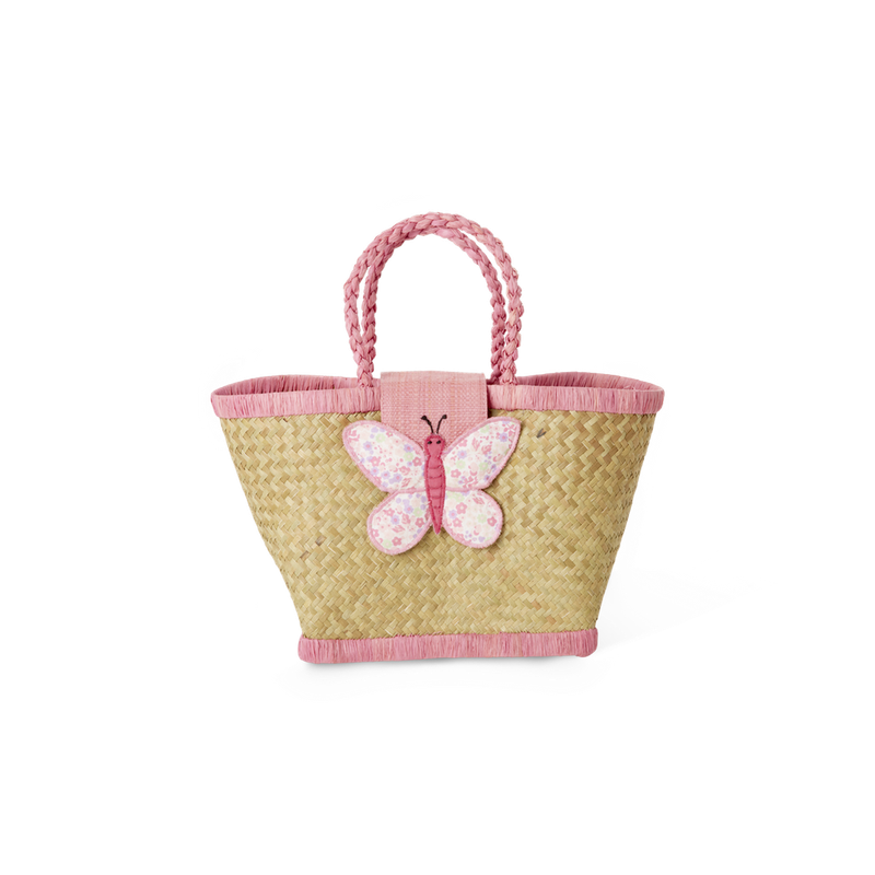 Rice.dk Raffia Kids Bag with Butterfly