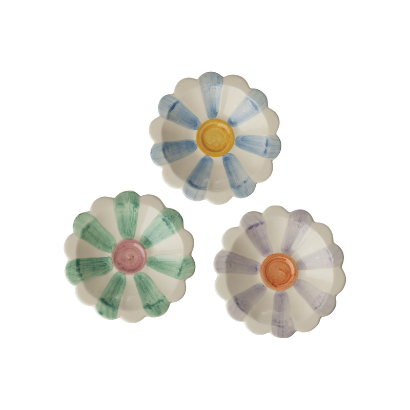 Rice.dk Hand Painted Flower Dipping Bowls
