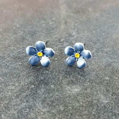 Alexander Thurlow Forget Me Not Mini Stud Earrings