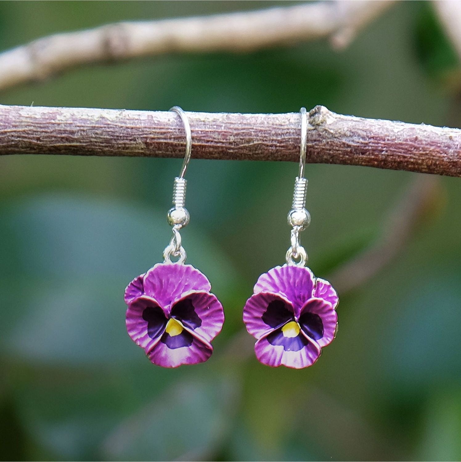 Alexander Thurlow Pink Pansy Hook Earrings