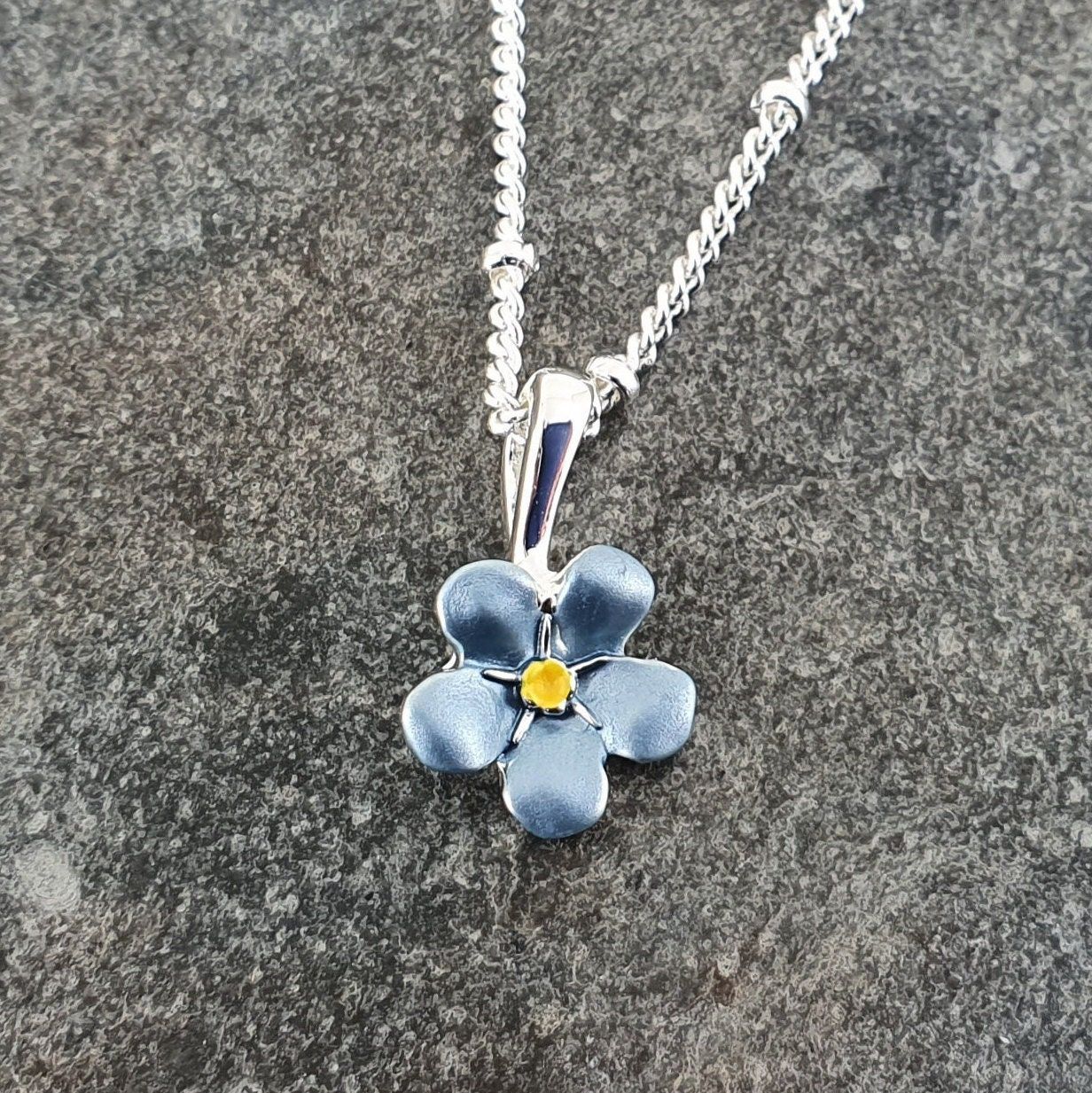 Alexander Thurlow Mini Forget Me Not Necklace Alexander Thurlow Mini Forget Me Not Necklace