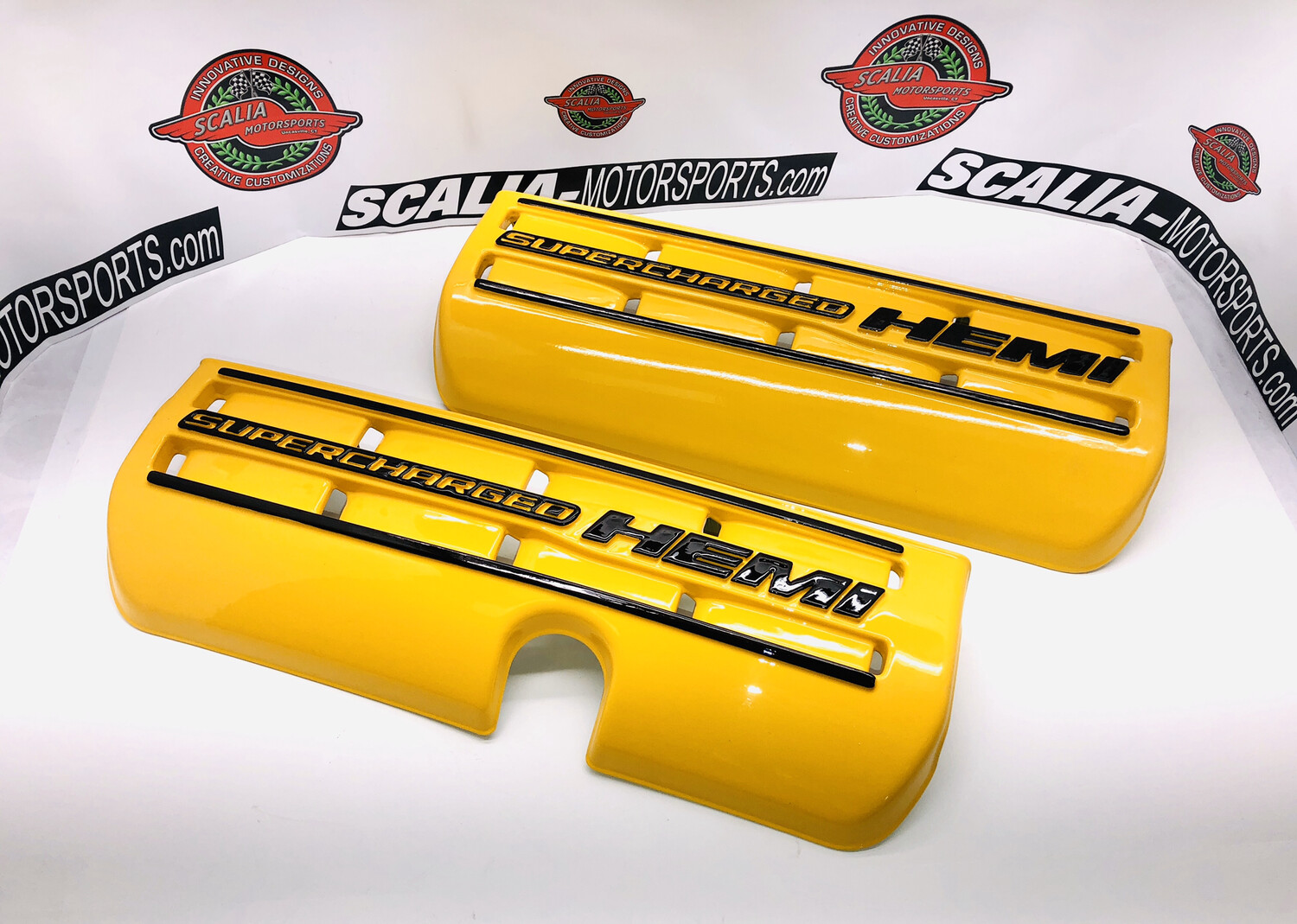 SUPERCHARGED HEMI Painted Engine Covers Pair