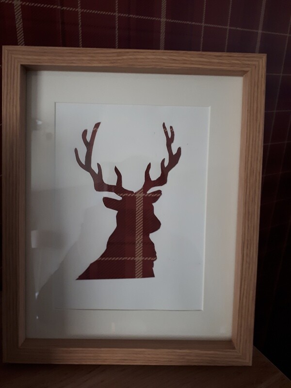 Stag head tartan picture
