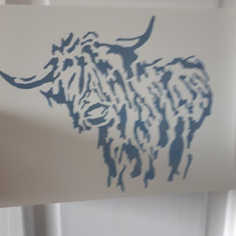Highland cow ink artwork, choice of frame