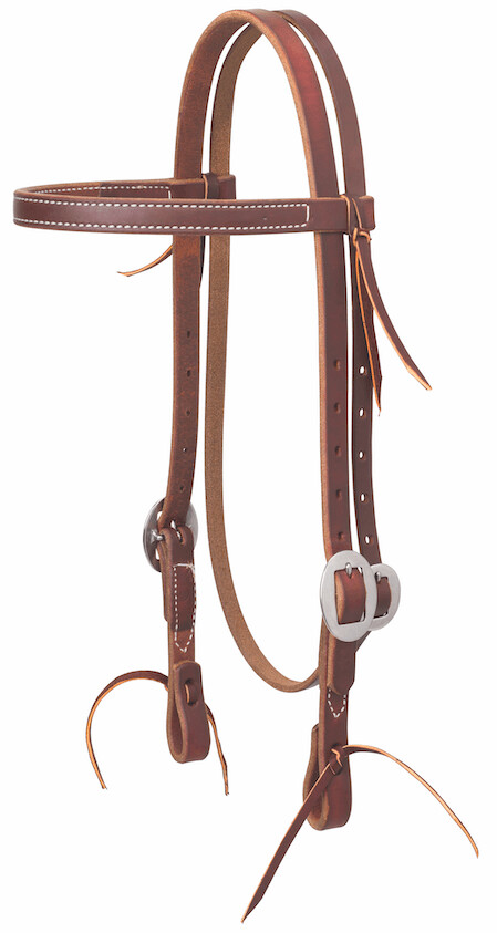 Weaver 3/4" Single Ply Browband Headstall with Tie Ends