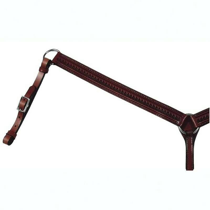 Circle Y Straight Shell Tooled Breast Collar