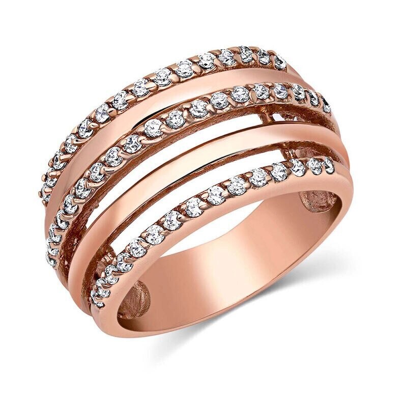Layered Brilliance Rose Gold Ring