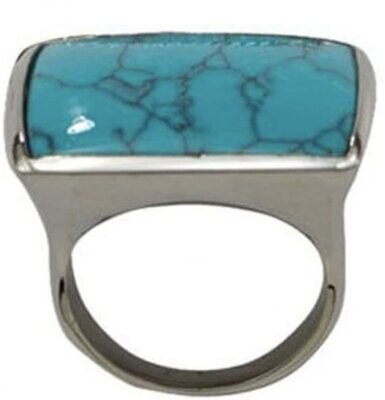Montana Silversmiths Large Stainless Turquoise Ring