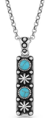 Starlight Starbrite Stone Turquoise Silver Necklace