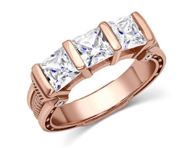 Tri CZ Rose Gold Ring