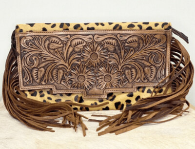 Cheetah Print Leather Handbag