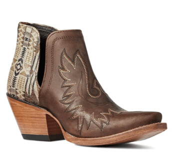 Ariat Women's Pendleton Dixon Snip Toe Booties - Chestnut Brown