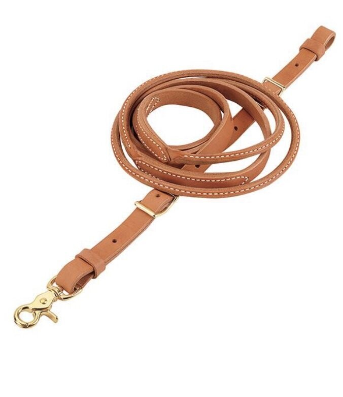 Russet Harness Leather Round Roper & Contest Reins, 3/4"