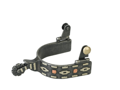 Weaver Men's Spur with Silver Aztec and Copper Accents
