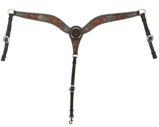 Circle Y Dark Flash Arizona Flower Breast Collar