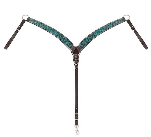 Turquoise Cross Carved Turquoise Flower Contoured Breast Collar