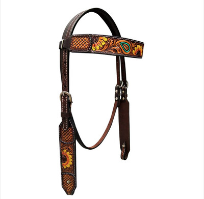 Bar H Equine Western Leather Headstall