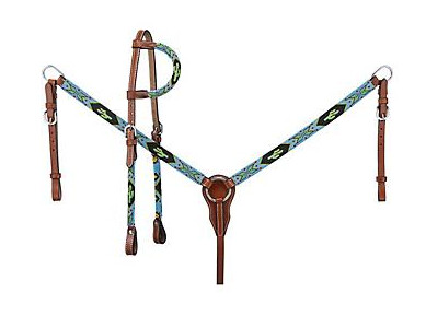 Tough1 Turquoise Beaded Cactus Tack Set