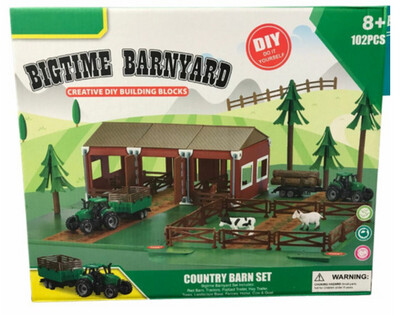 Bigtime Barnyard Country Barn Building Blocks Set