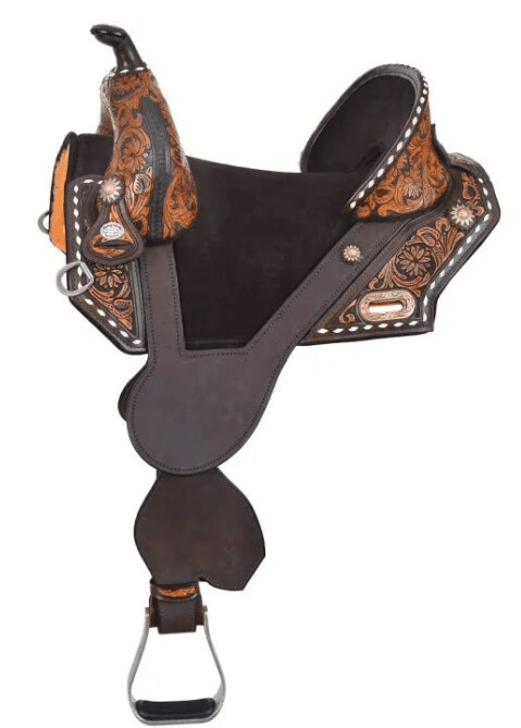Circle Y's Tammy Fischer Vintage Daisy Treeless Barrel Saddle
