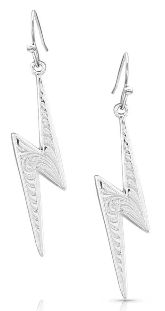 Lightning Strike Silver Artistry Earrings