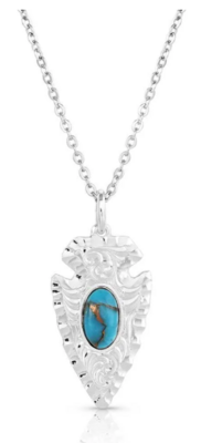 Montana Silversmiths Chiseled Arrowhead Turquoise Necklace