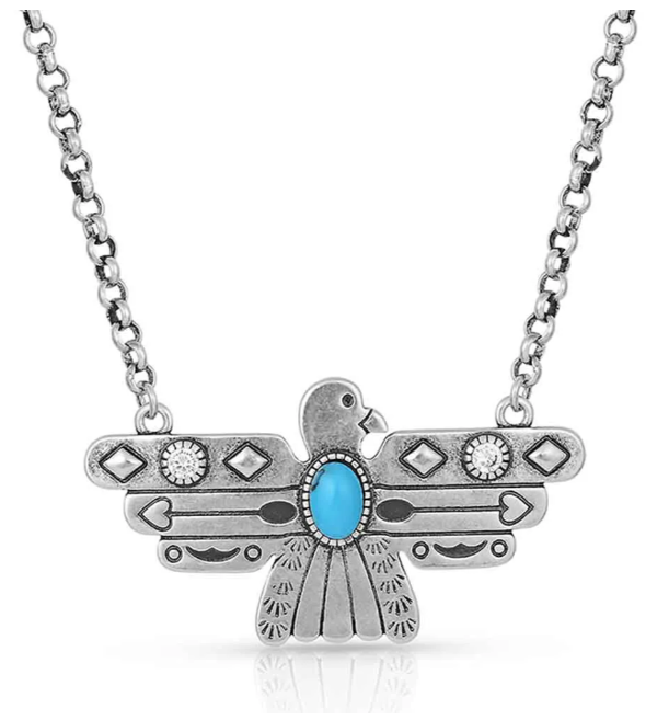 Rising Above Thunderbird Turquoise Necklace