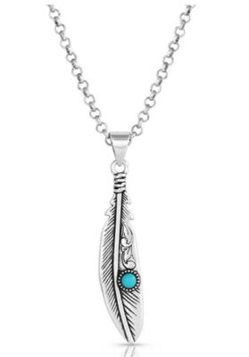 Montana Silversmiths Solo Flight Turquoise Feather Necklace